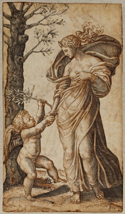 Reconciliation of Minerva and Cupid by Marcantonio Raimondi